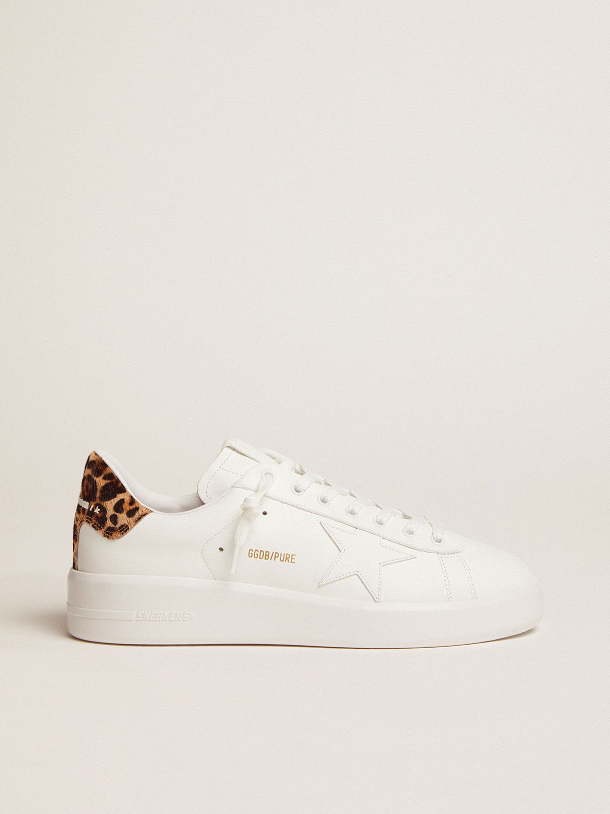 golden goose heel Women’s leopard-print sneakers tab Purestar with