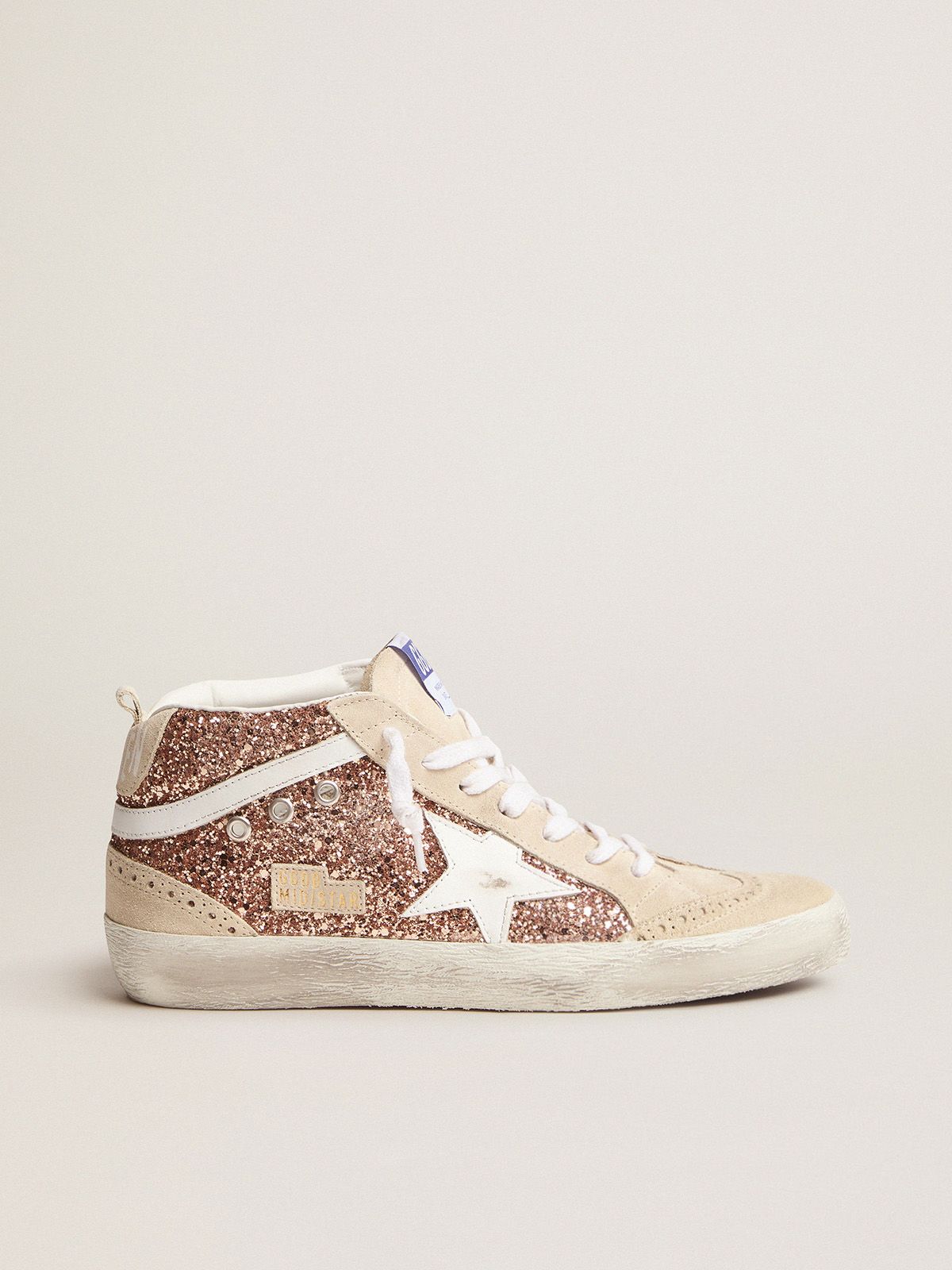 Mid Star sneakers with pink-gold glitter