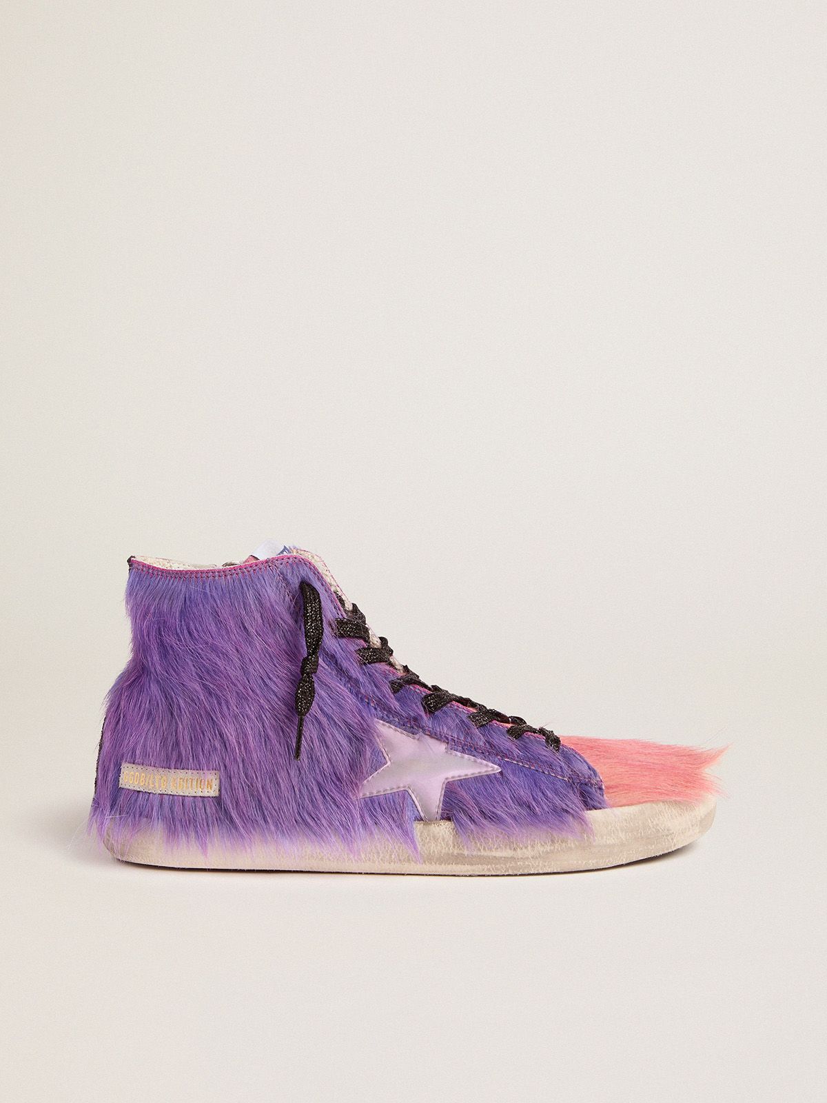Men’s Limited Edition lilac and pink pony skin Francy sneakers