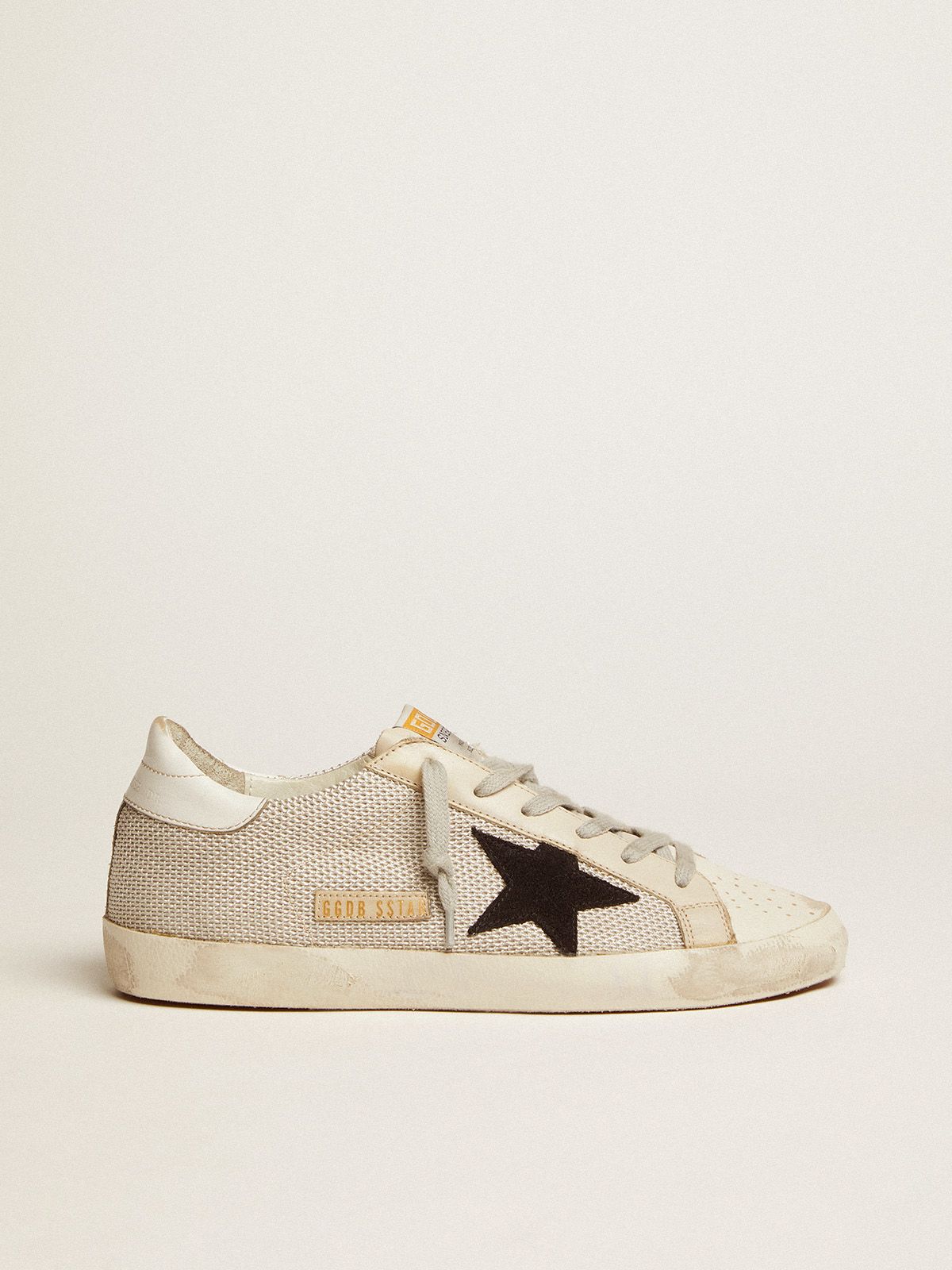 golden goose with insert in sneakers leather Super-Star mesh