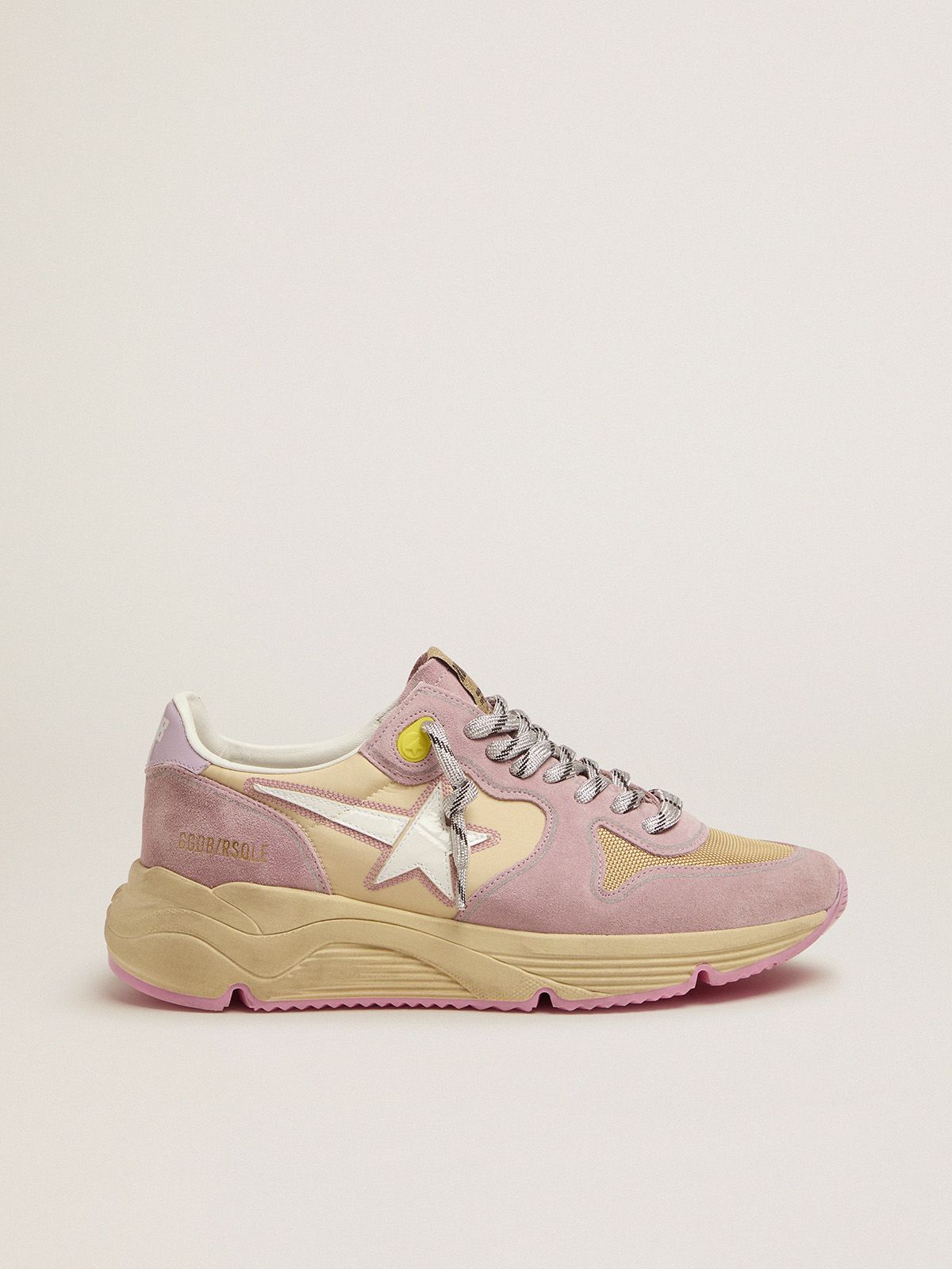 golden goose pink sneakers with Running star Sole Pastel white