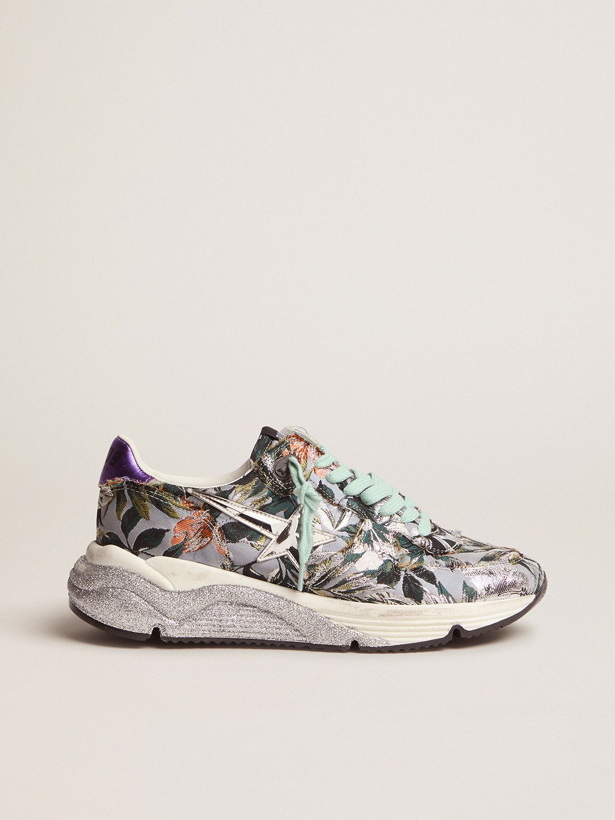 golden goose with sneakers upper Sole floral jacquard Running