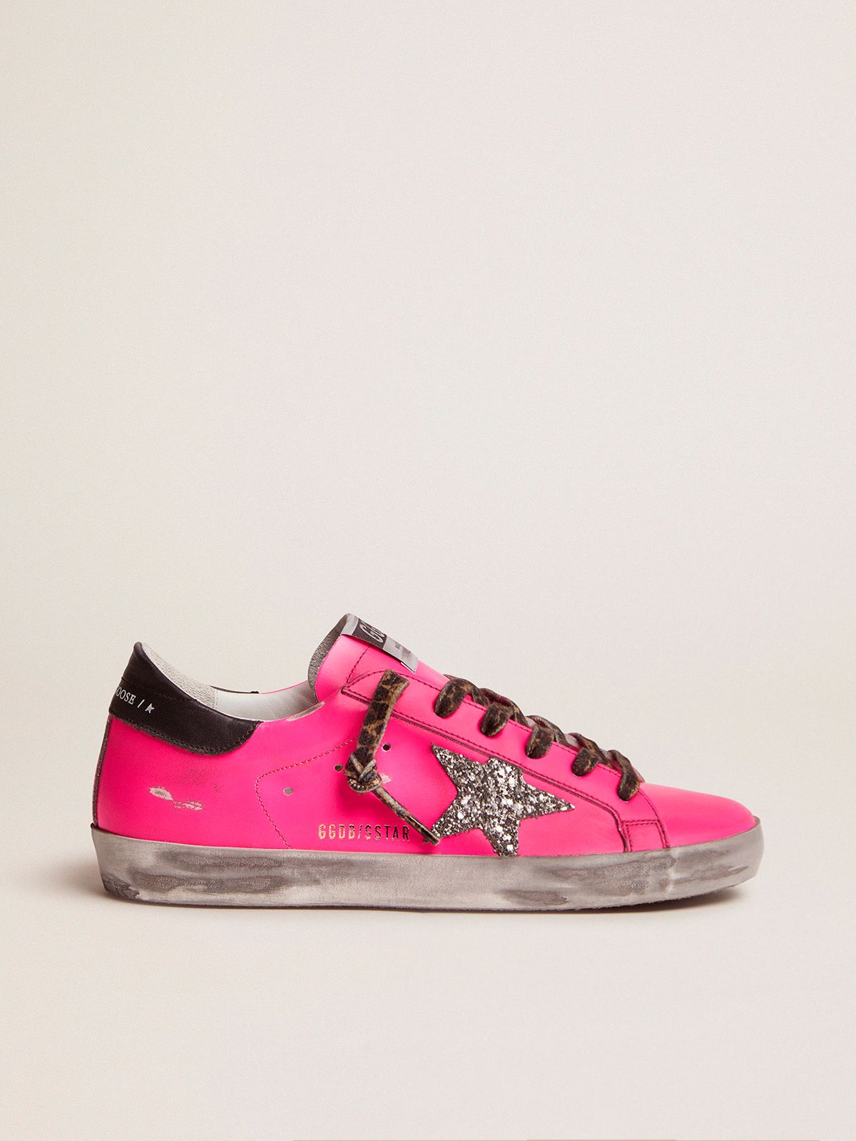 Sneakers Uomo Golden Goose Fuchsia Super-Star sneakers with glitter star
