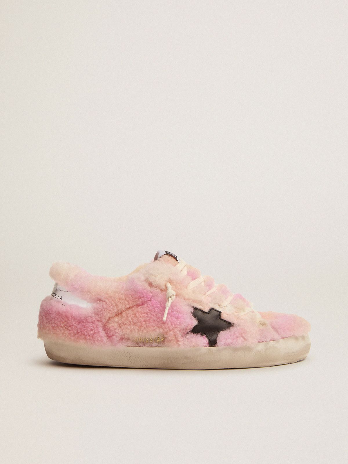 golden goose in and upper with shearling tie-dye pink Super-Star sneakers lining