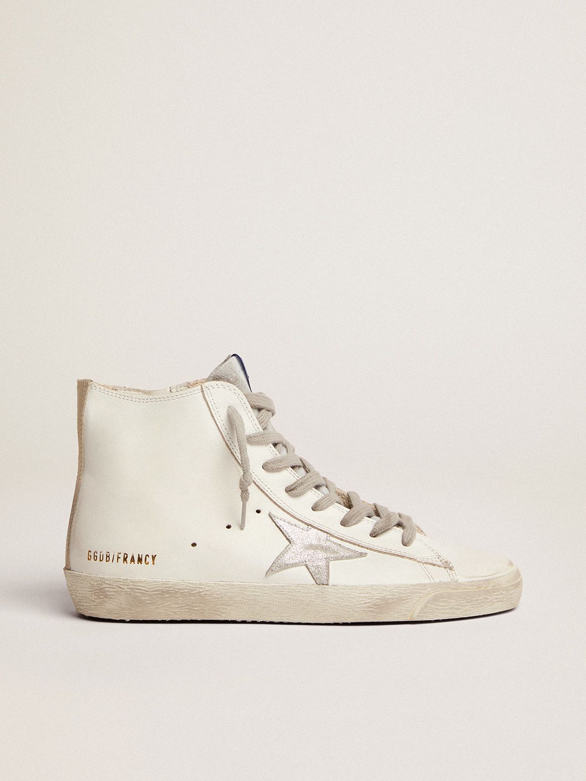 Golden Goose Uomo Saldi Francy sneakers in leather with suede star