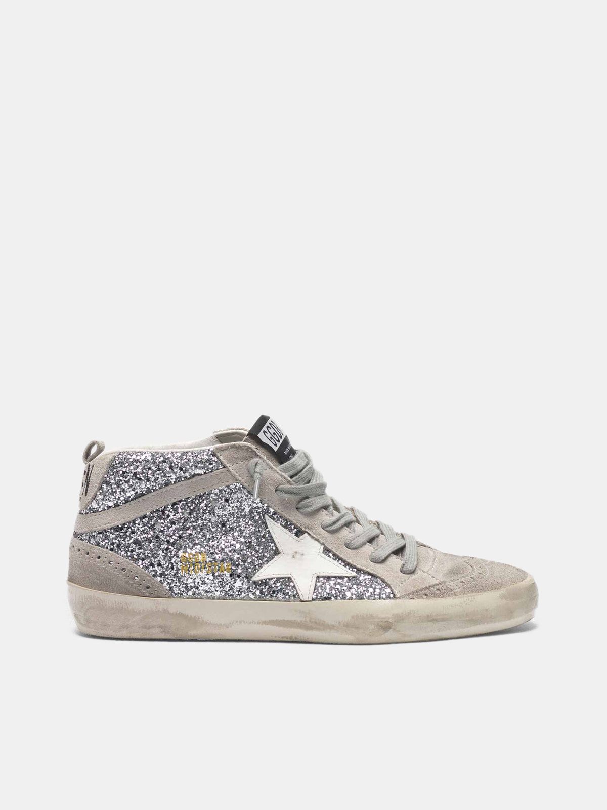 Golden Goose Sneakers Uomo Mid Star sneakers in glitter and suede