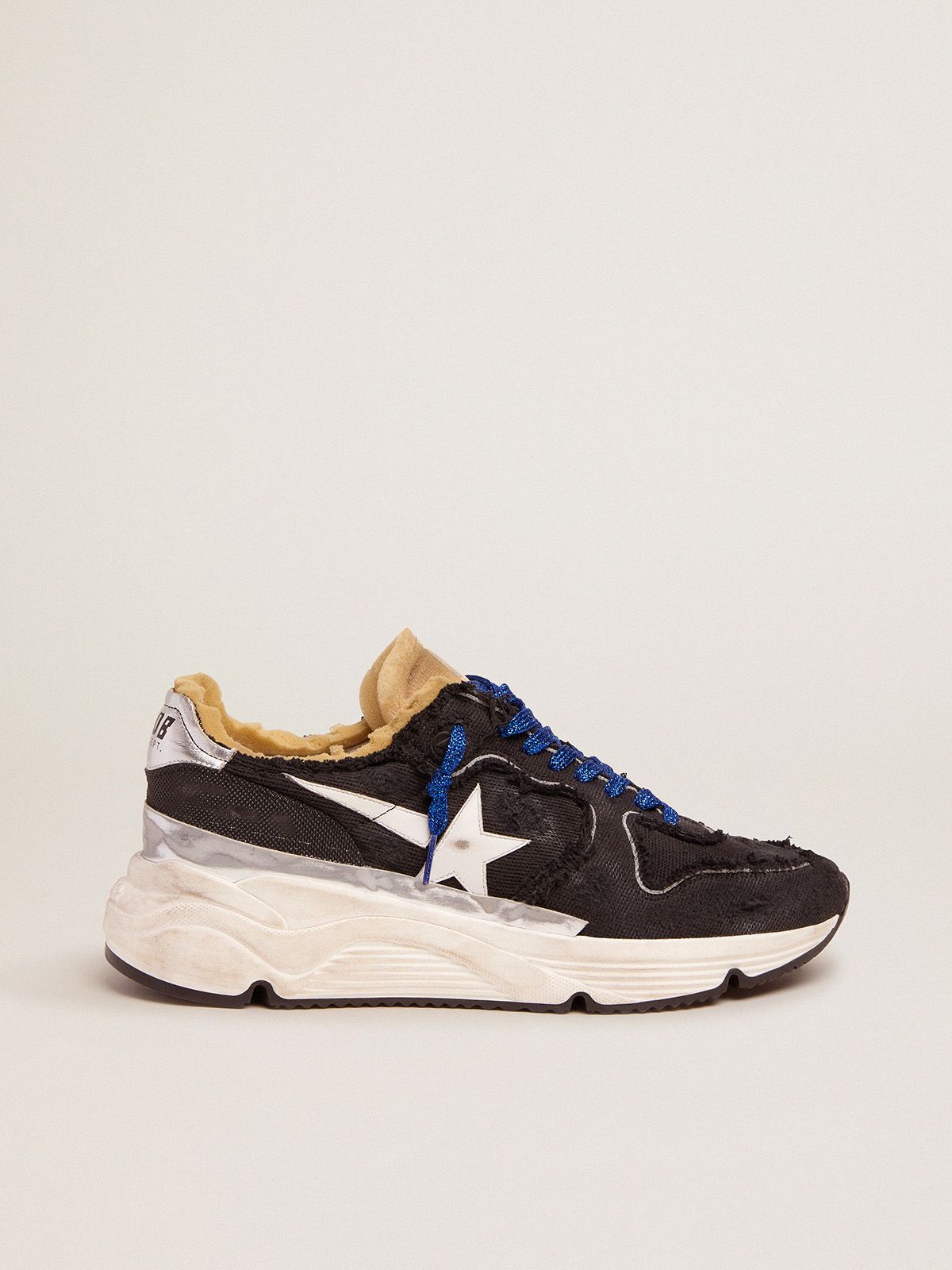 golden goose Sole multi-foxing sneakers in distressed canvas Running with black