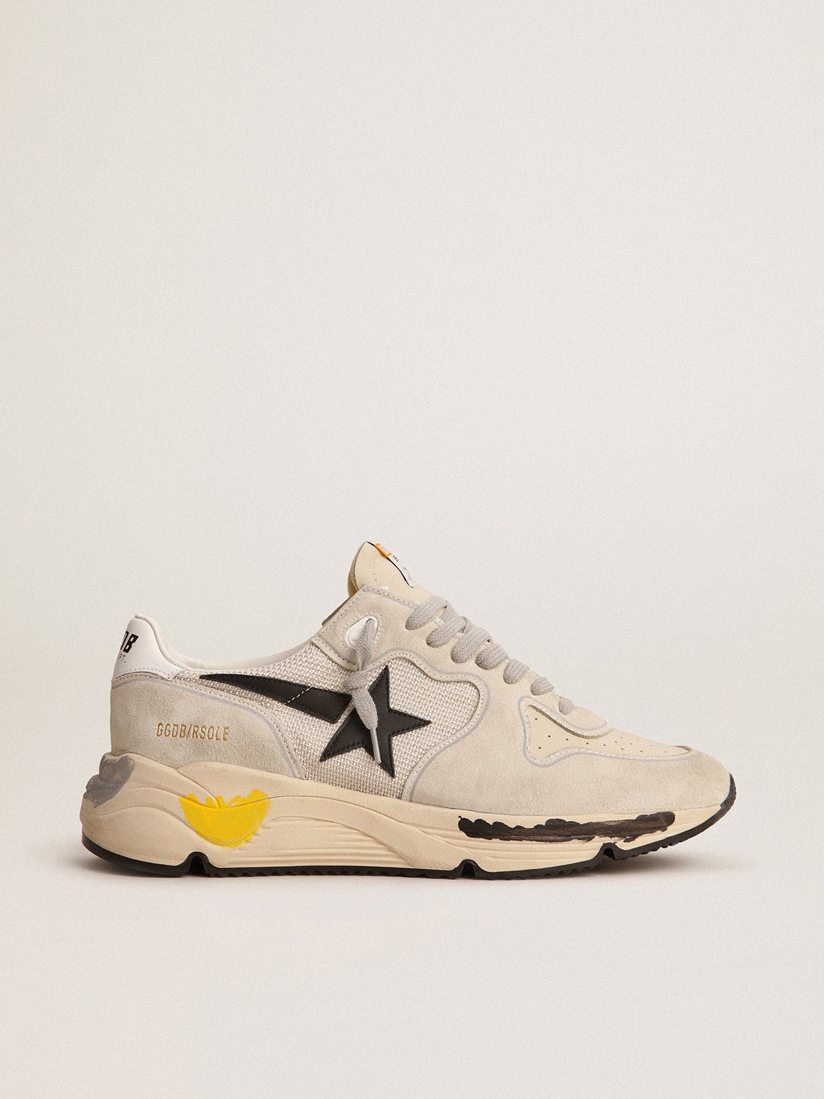 golden goose Running mesh sneakers ice-gray Sole suede and in