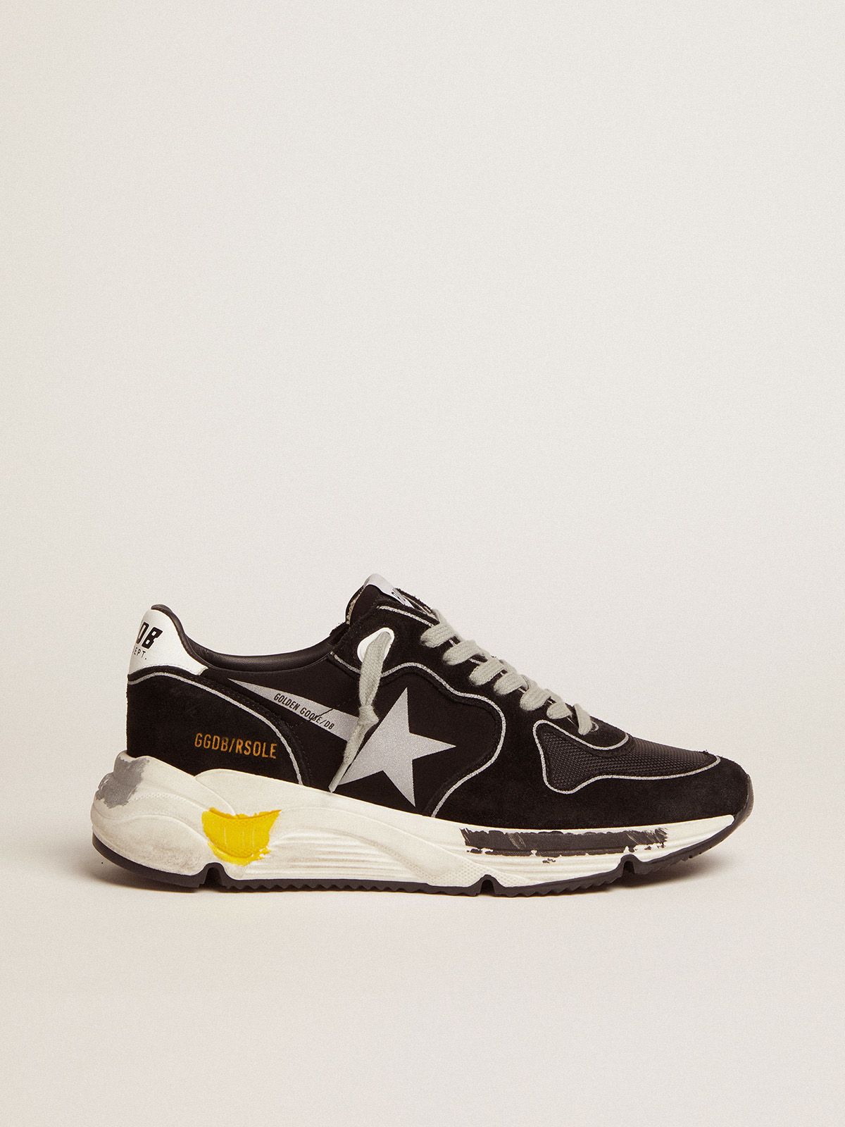 Golden Goose Ball Star Uomo Black Running Sole sneakers with silver star