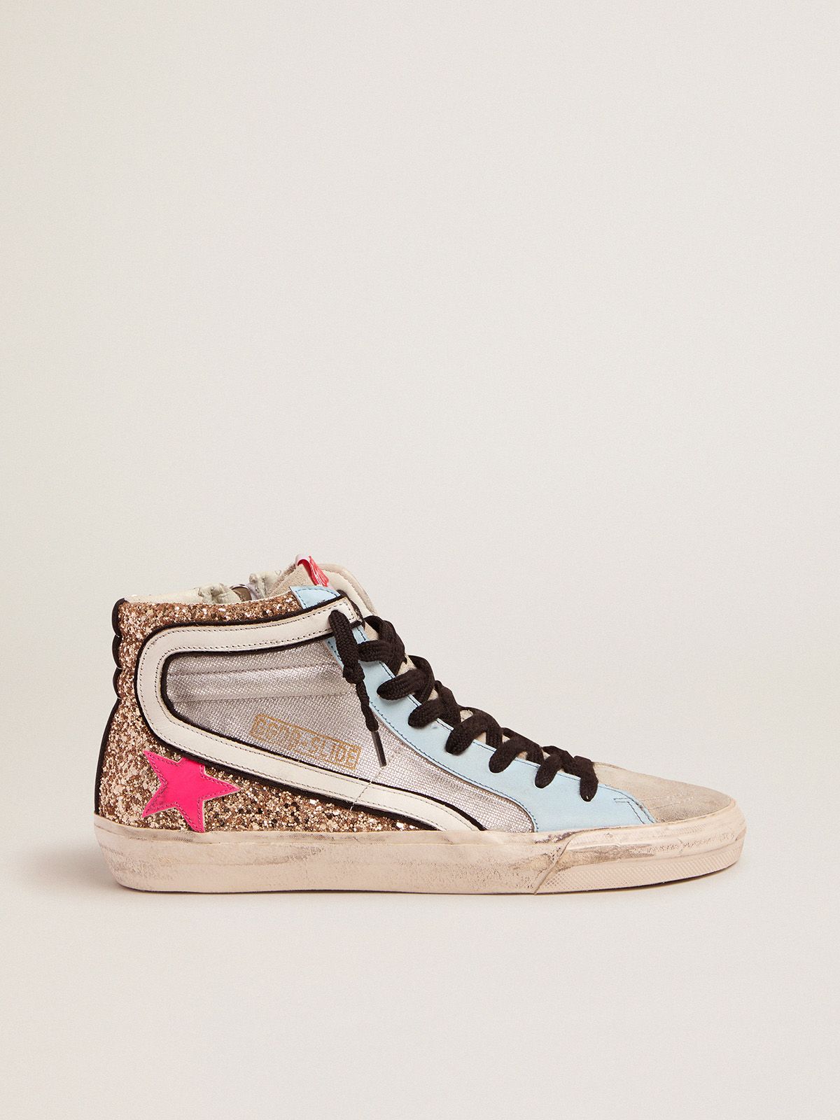 Slide LTD sneakers with glitter and fuchsia star | 
