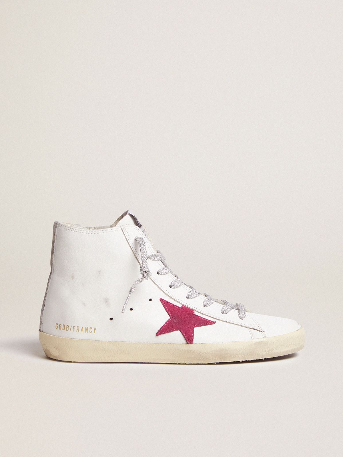 Golden Goose Uomo Saldi Francy sneakers with red star and camouflage insert