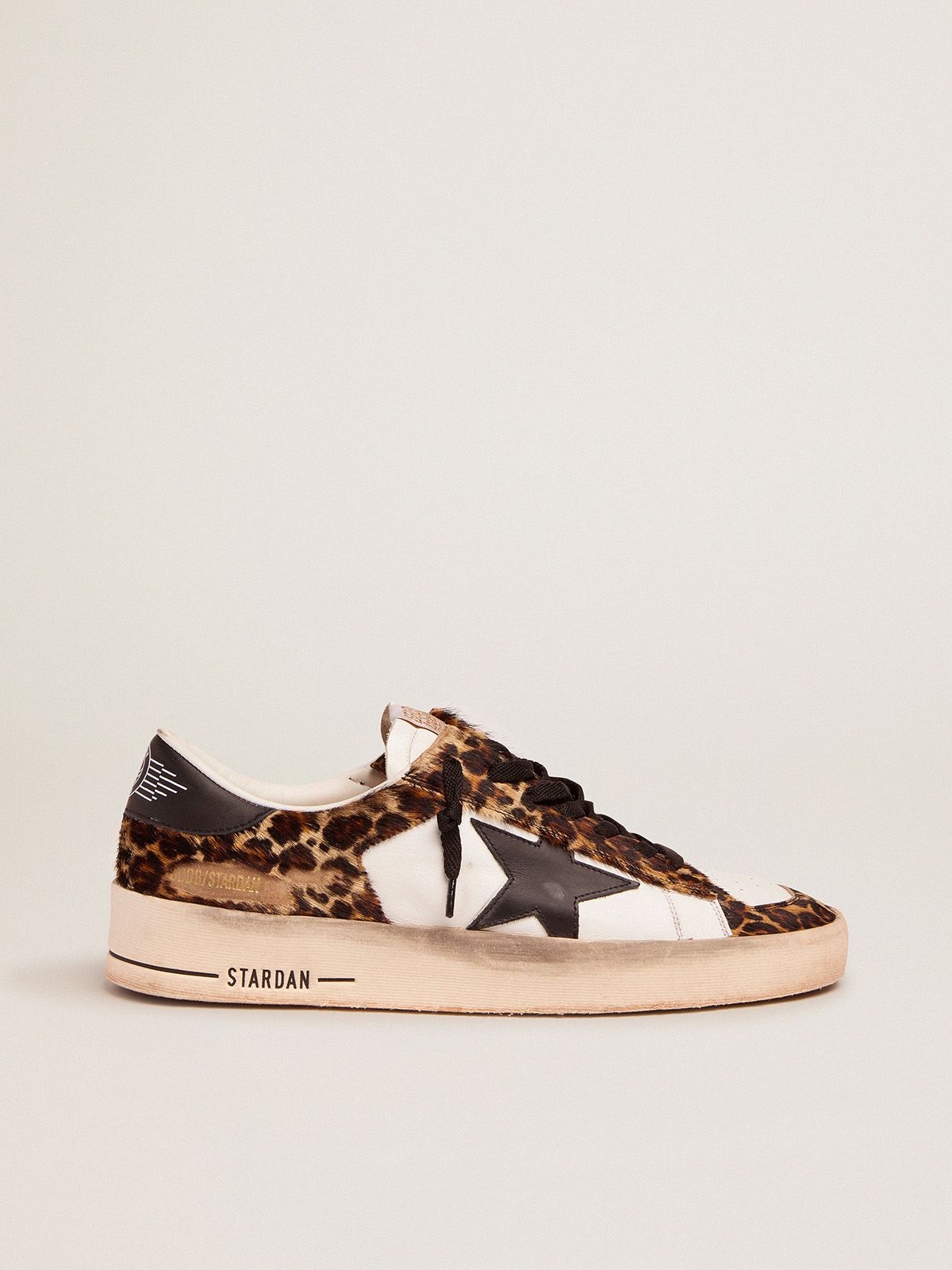 Stardan sneakers in leopard-print pony skin and black star | 
