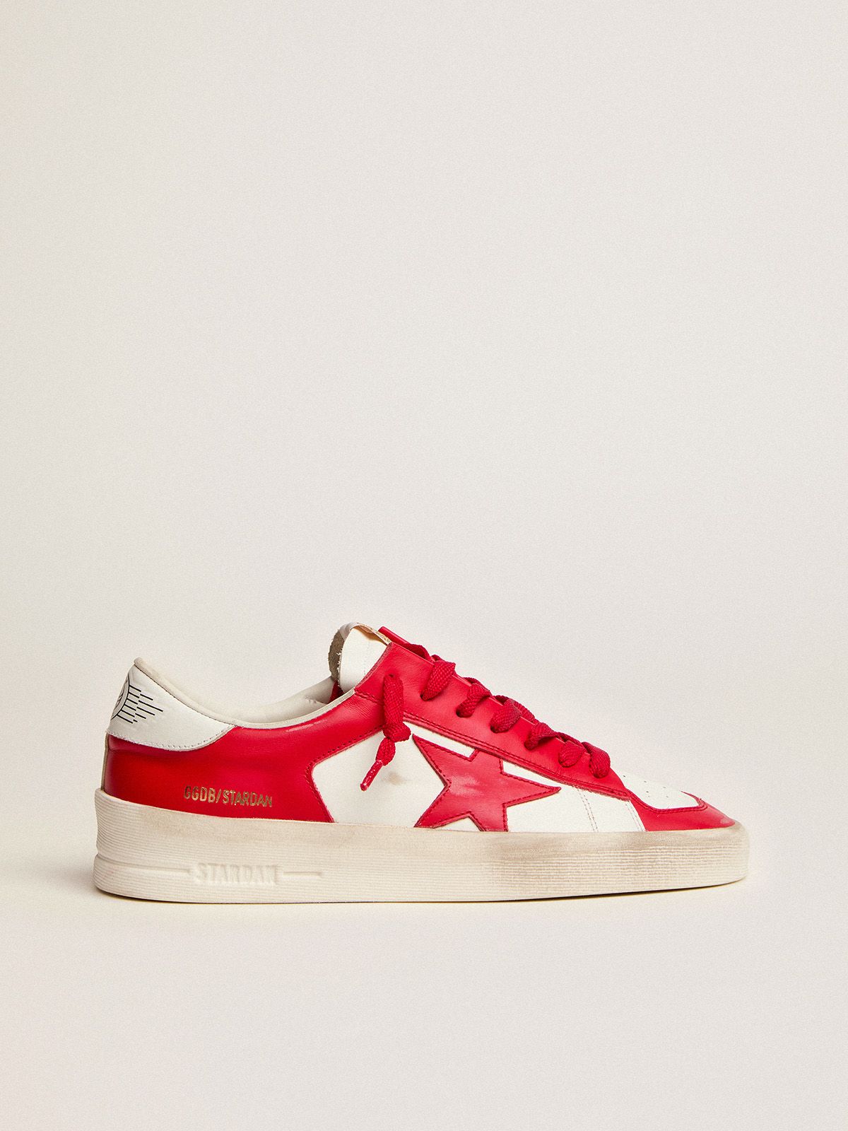 Stardan sneakers in white and red leather