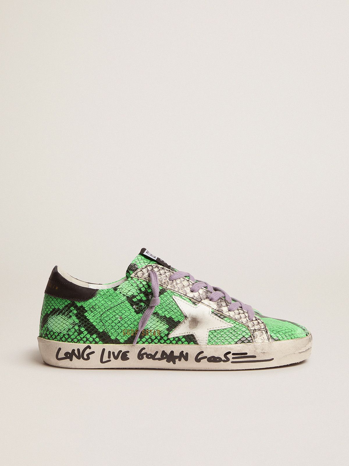 Sneakers Uomo Golden Goose Super-Star sneakers in two-tone snake-print leather