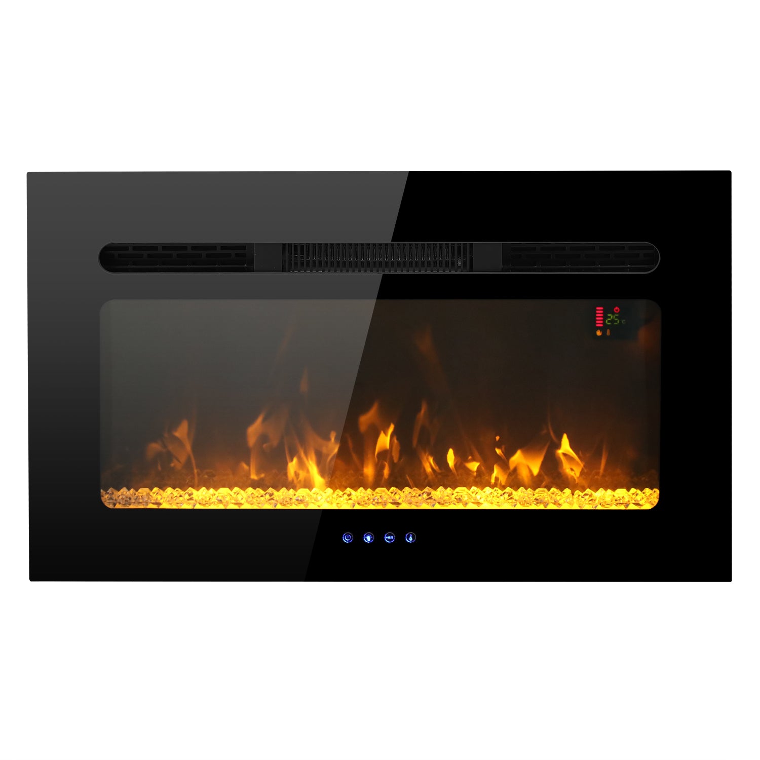 PHI VILLA Insert Wall Mounted Electric Fireplace, 1500W
