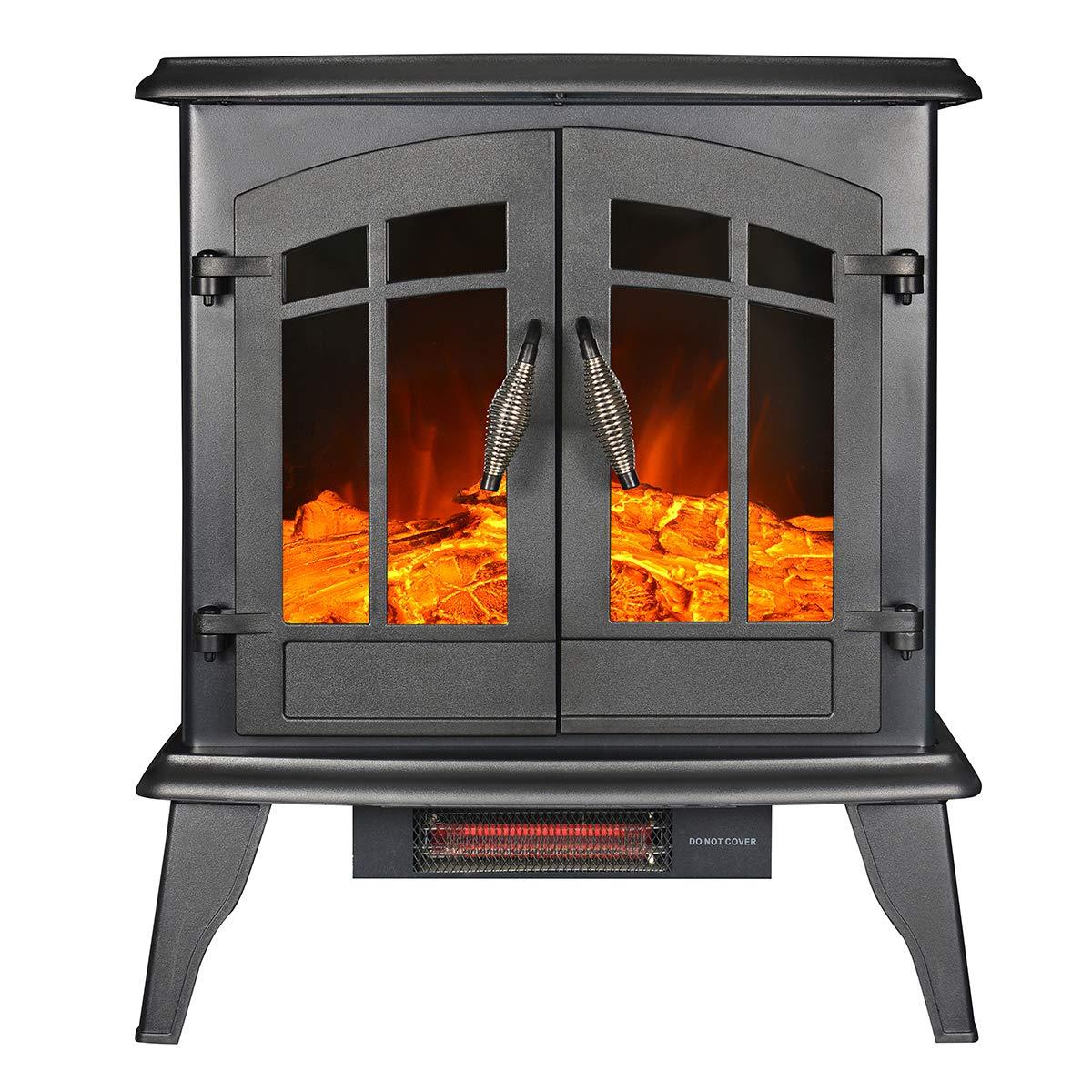 23" Freestanding Electric Fireplaces with Dimmer/Temperature Control