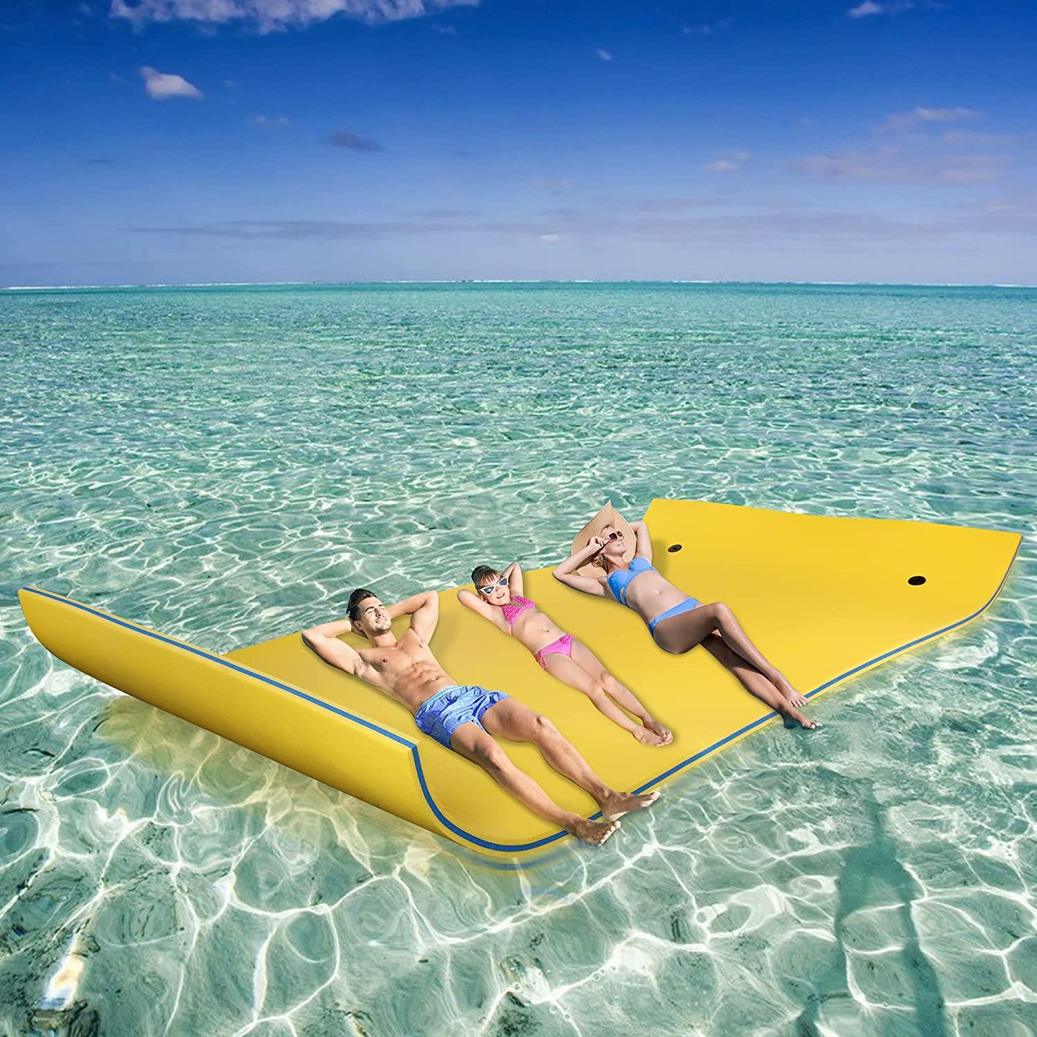 9' x 6' Foam Floating RollUp Pool Float Pad 3 Layer Island Water Pad