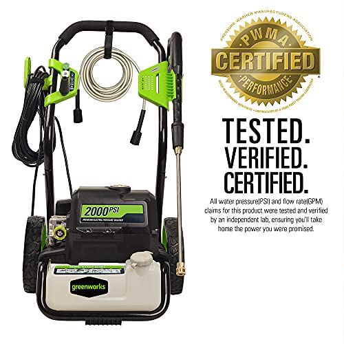 Greenworks GPW2000-1 2000 PSI 1.2 GPM Electric Pressure Washer