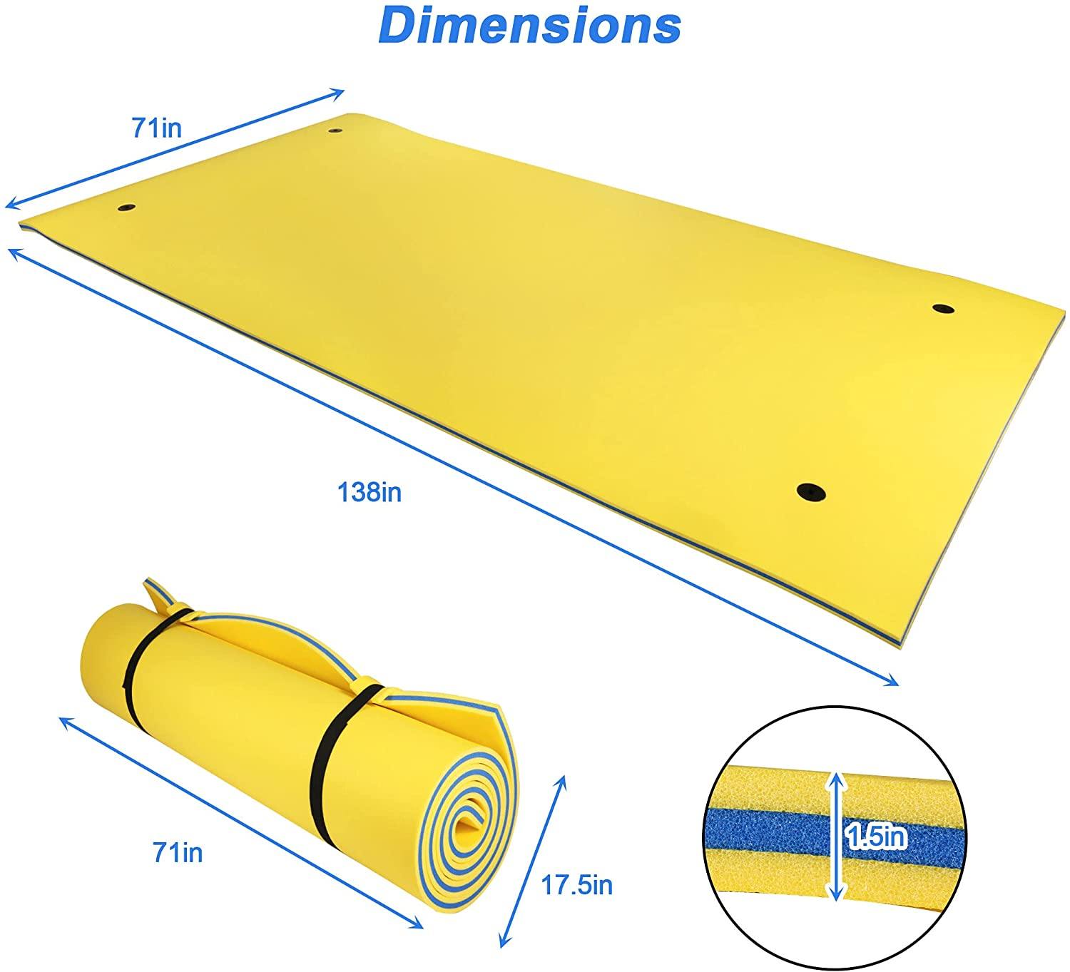 9' x 6' Foam Floating RollUp Pool Float Pad 3 Layer Island Water Pad