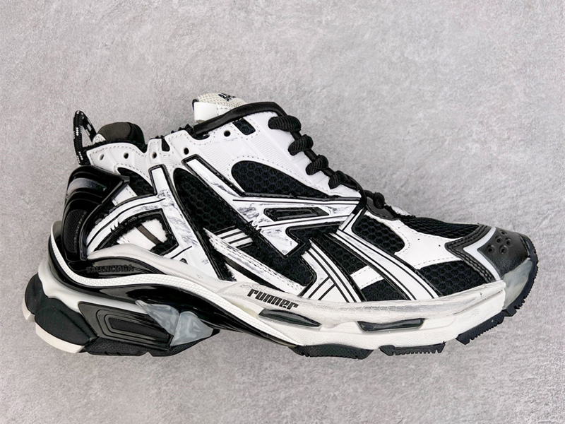 BLCG Runner Nylon Mesh Sneakers Black & White 677402W3RB29010