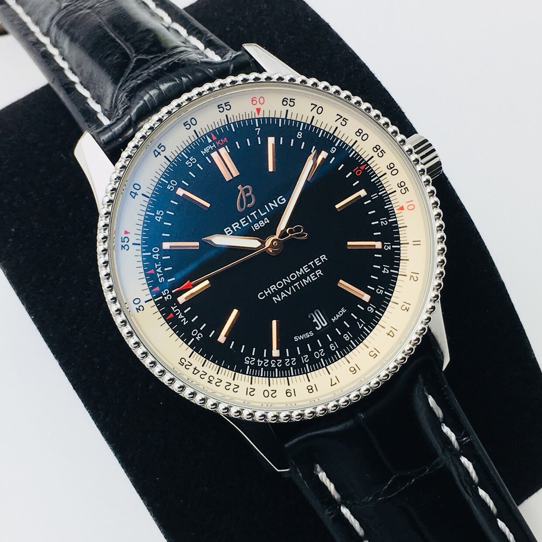 BRT Navitimer 41 Replica Leather Black