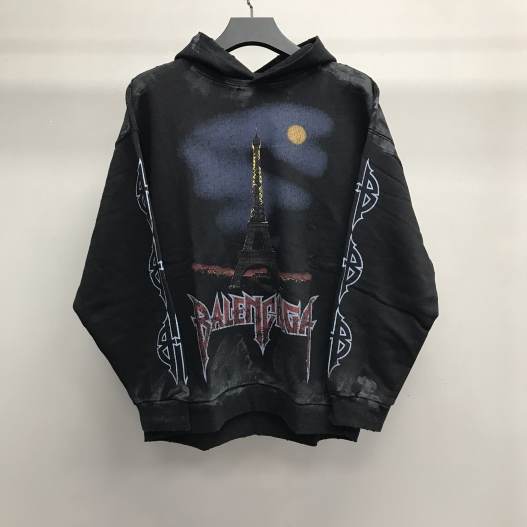 BLCG Paris tower mud dyed hoodie