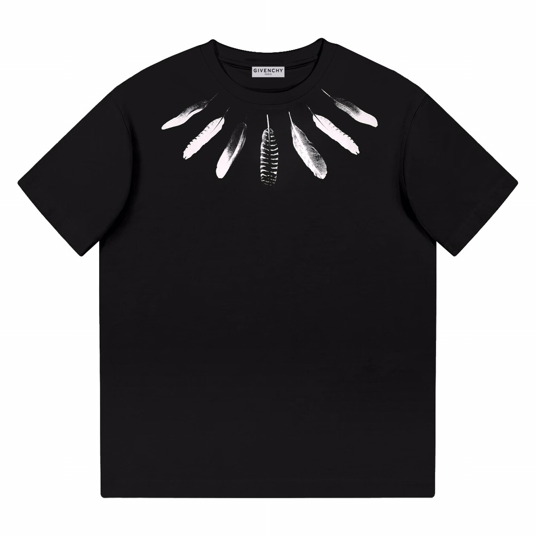 GVC 2024ss new summer feather print t-shirt