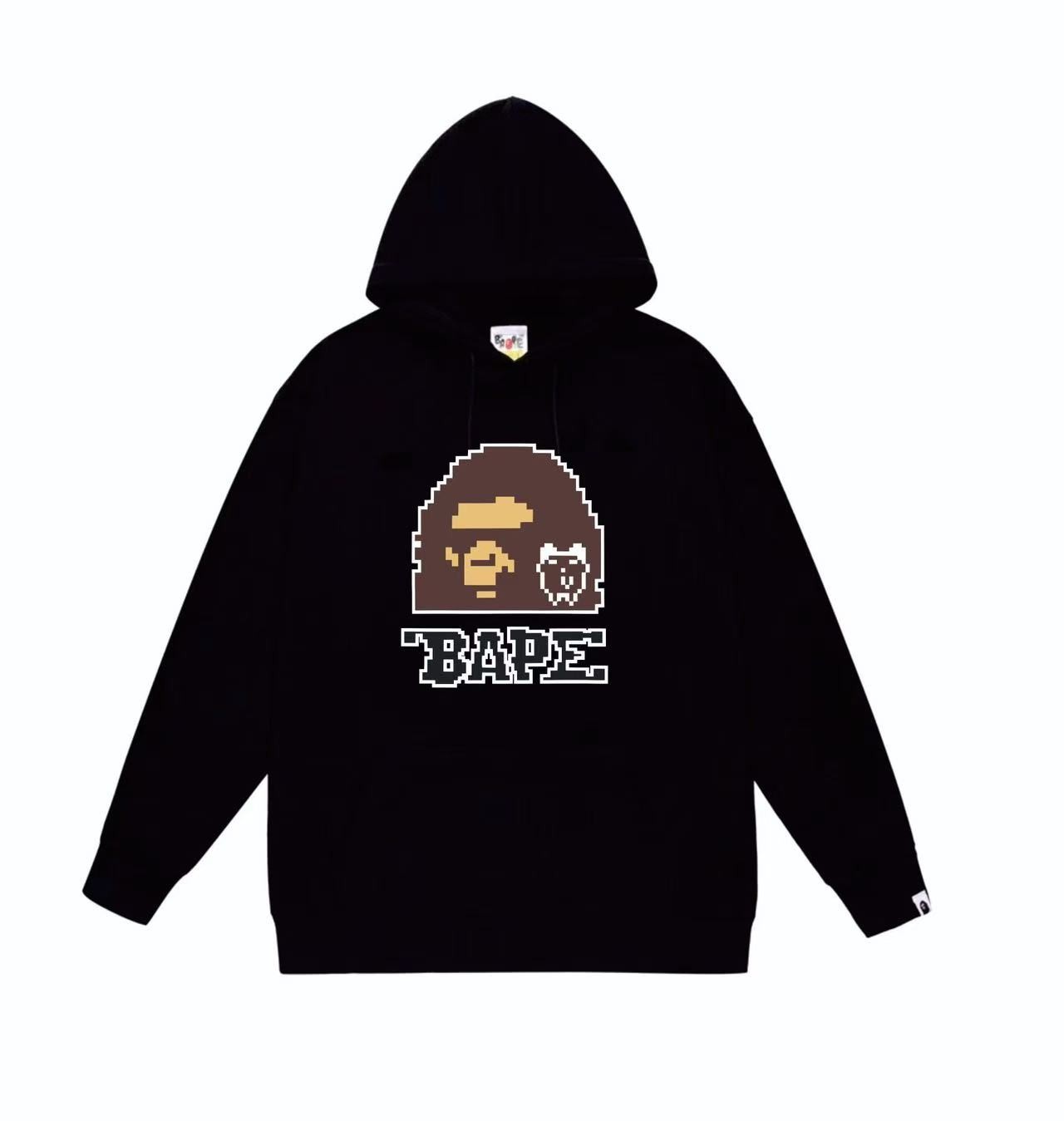 Bape×Tamagotchi joint model fw23 digital ape head print hoodie