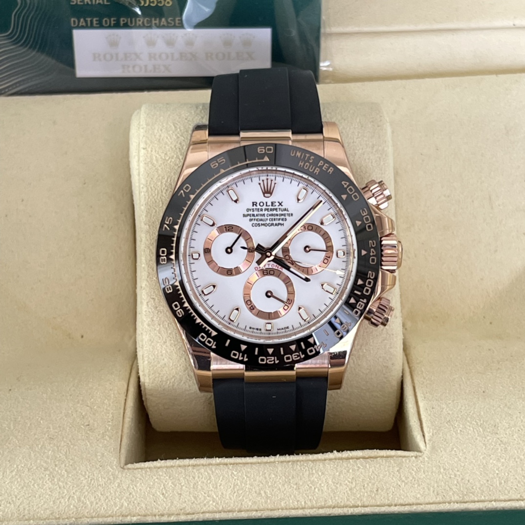 Rolxx Daytona White Rose Gold Size:40mm