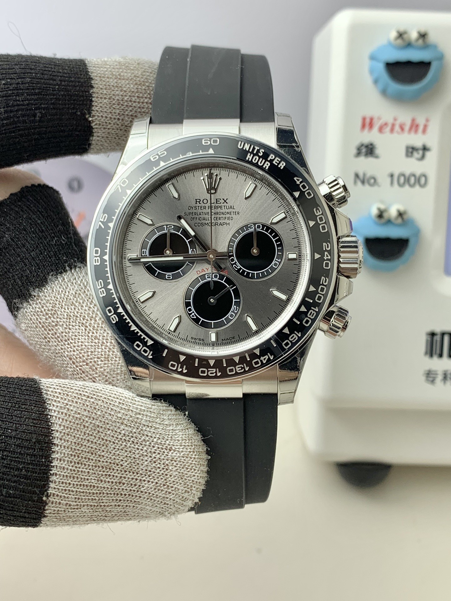 Rolxx Daytona White Gold Black Size:40mm