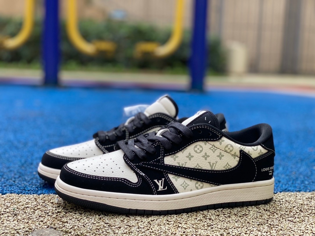 Travis Scott x Air Jordan 1 Low x Louis Vuitton Black white