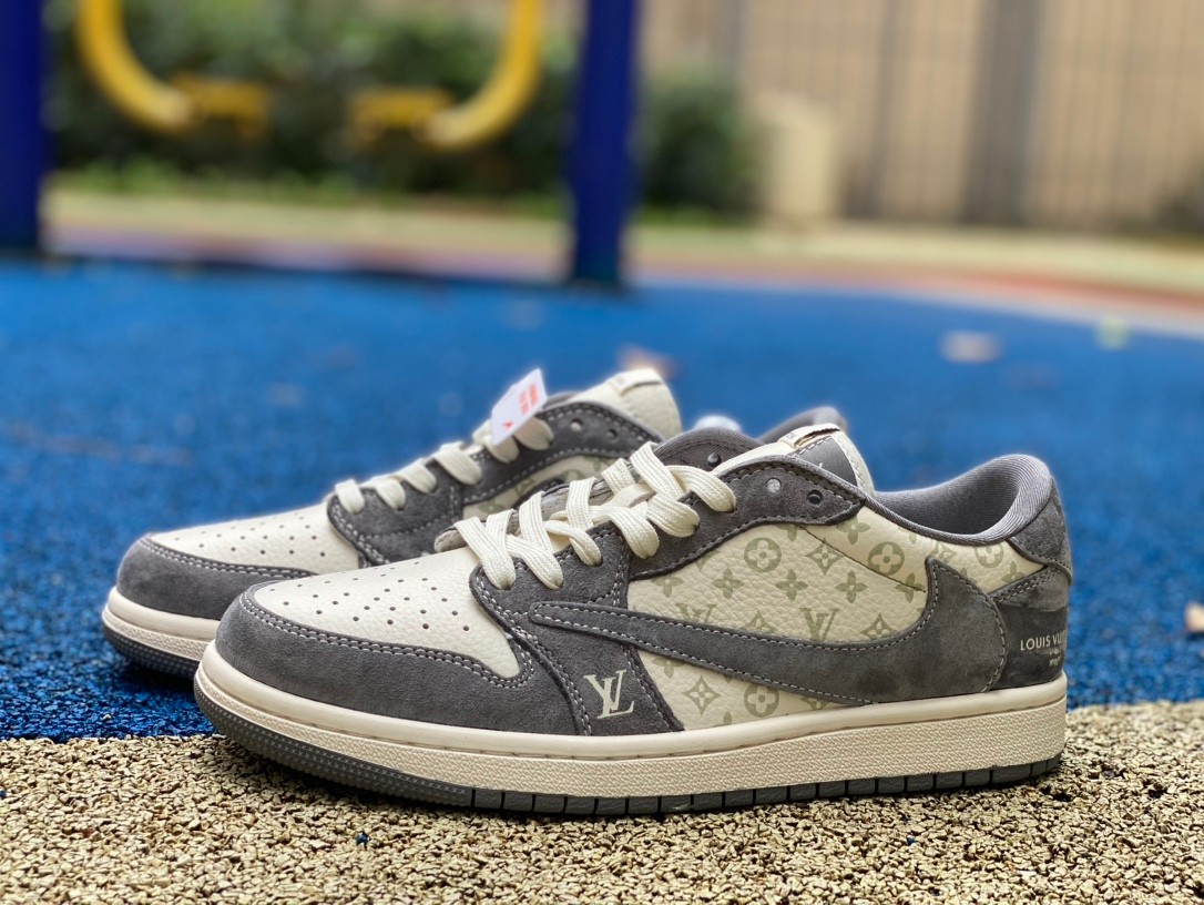 Travis Scott x Air Jordan 1 Low x Louis Vuitton Grey