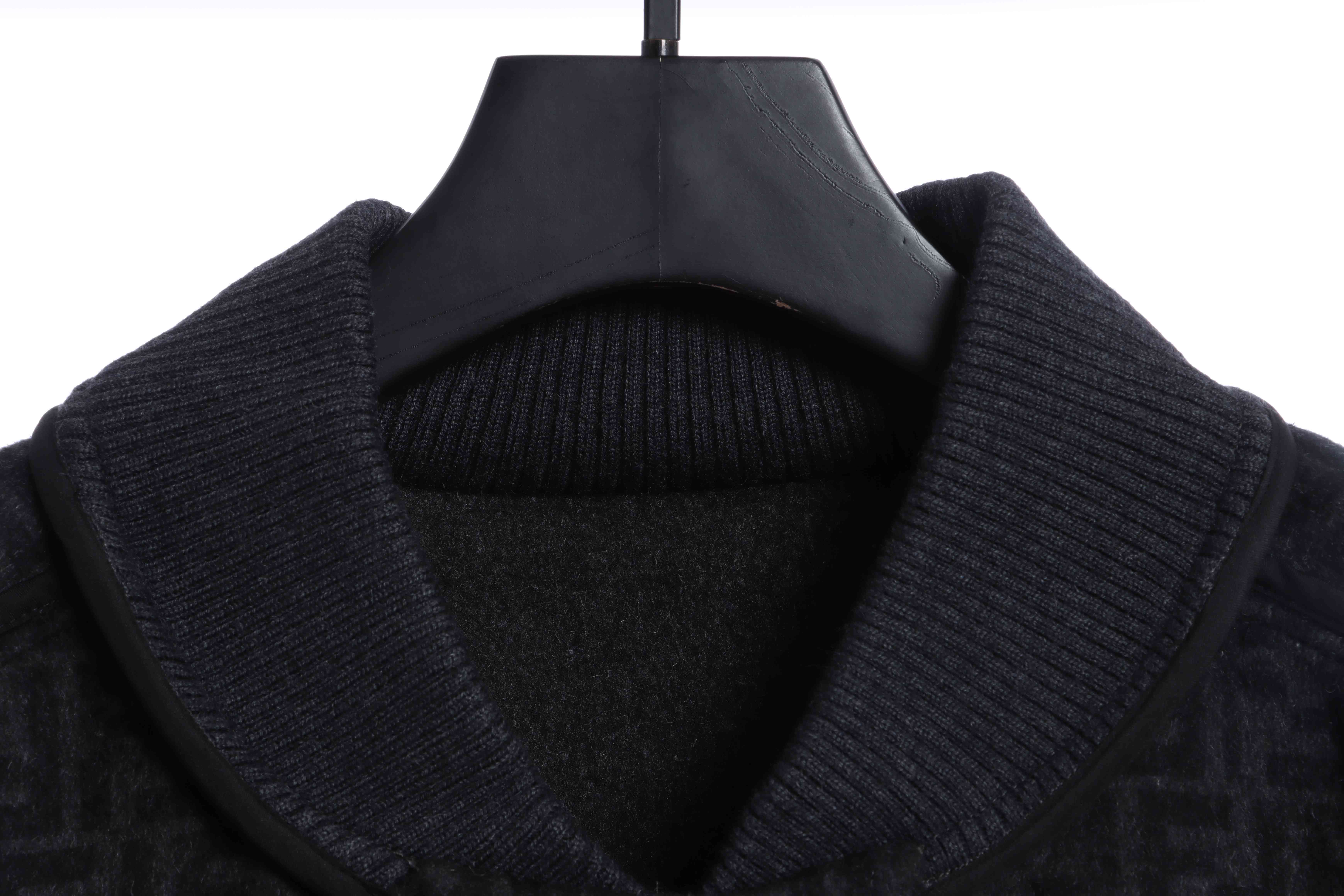 FD 22FW all over printed jacquard FF double-faced wool bomber jacket