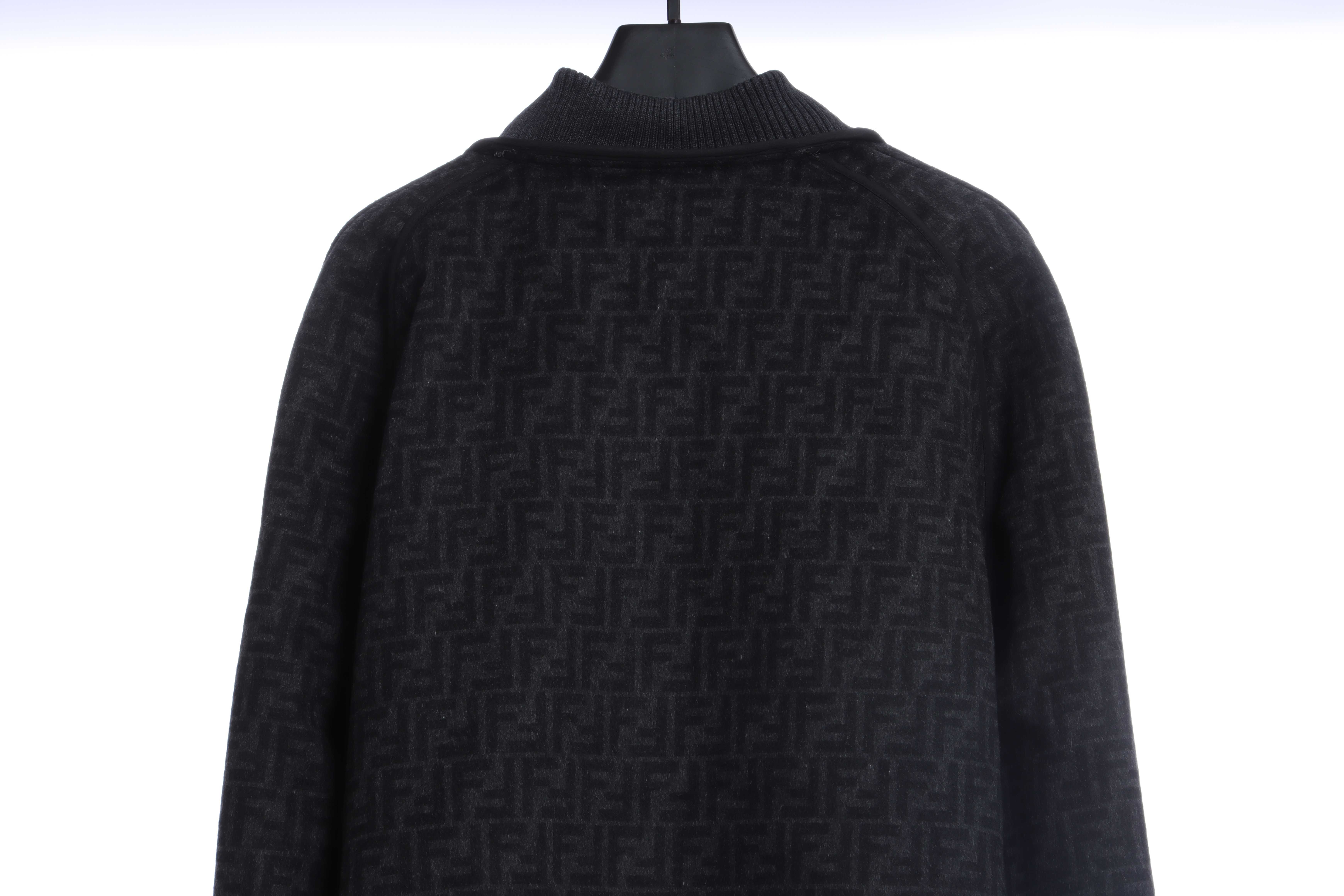 FD 22FW all over printed jacquard FF double-faced wool bomber jacket