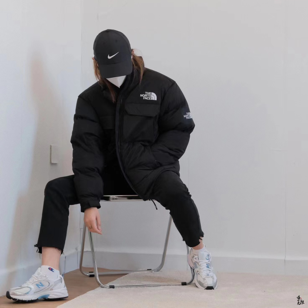 TNF Panel Contrast Color Cargo Down Jacket