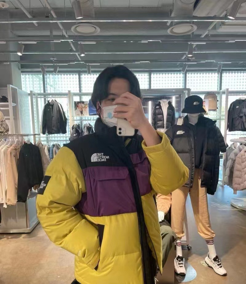 TNF Panel Contrast Color Cargo Down Jacket