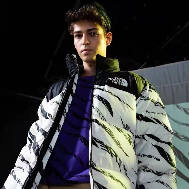 White 'ZebraLogoPattern' Down Jacket
