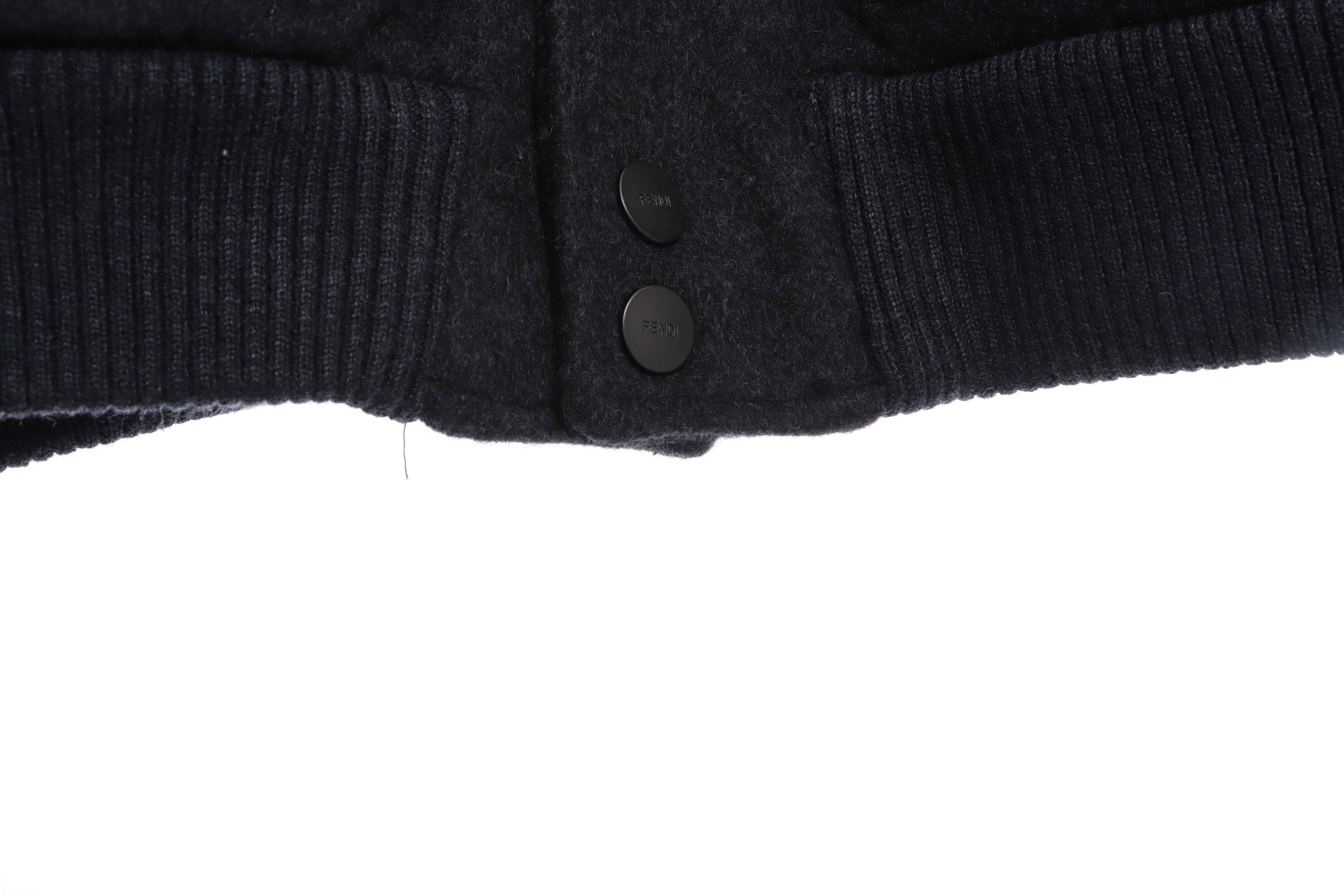 FD 22FW all over printed jacquard FF double-faced wool bomber jacket