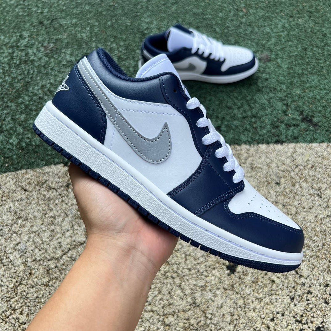 Jordan 1 Low Wolf Grey Midnight Navy