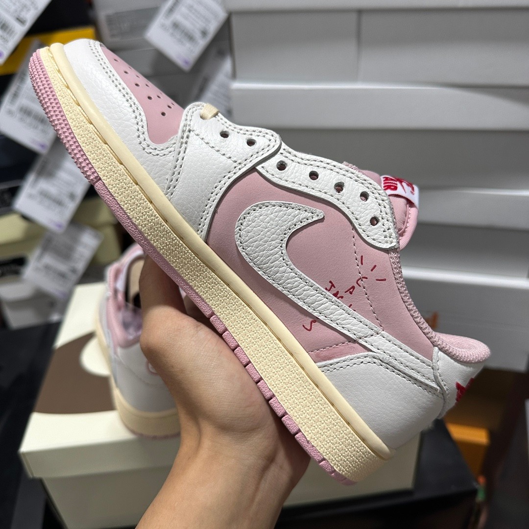 LJR Batch Jordan 1 Retro Low OG SP Travis Scott Sail Shy Pink