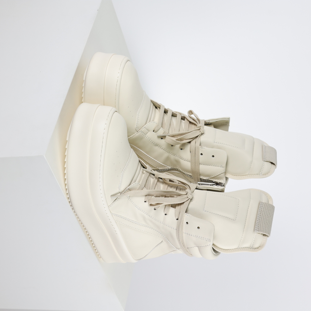 Rick Owens white leather boots