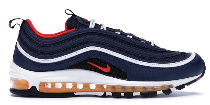 Nike Air Max 97 Midnight Navy Habanero Red 921826-403