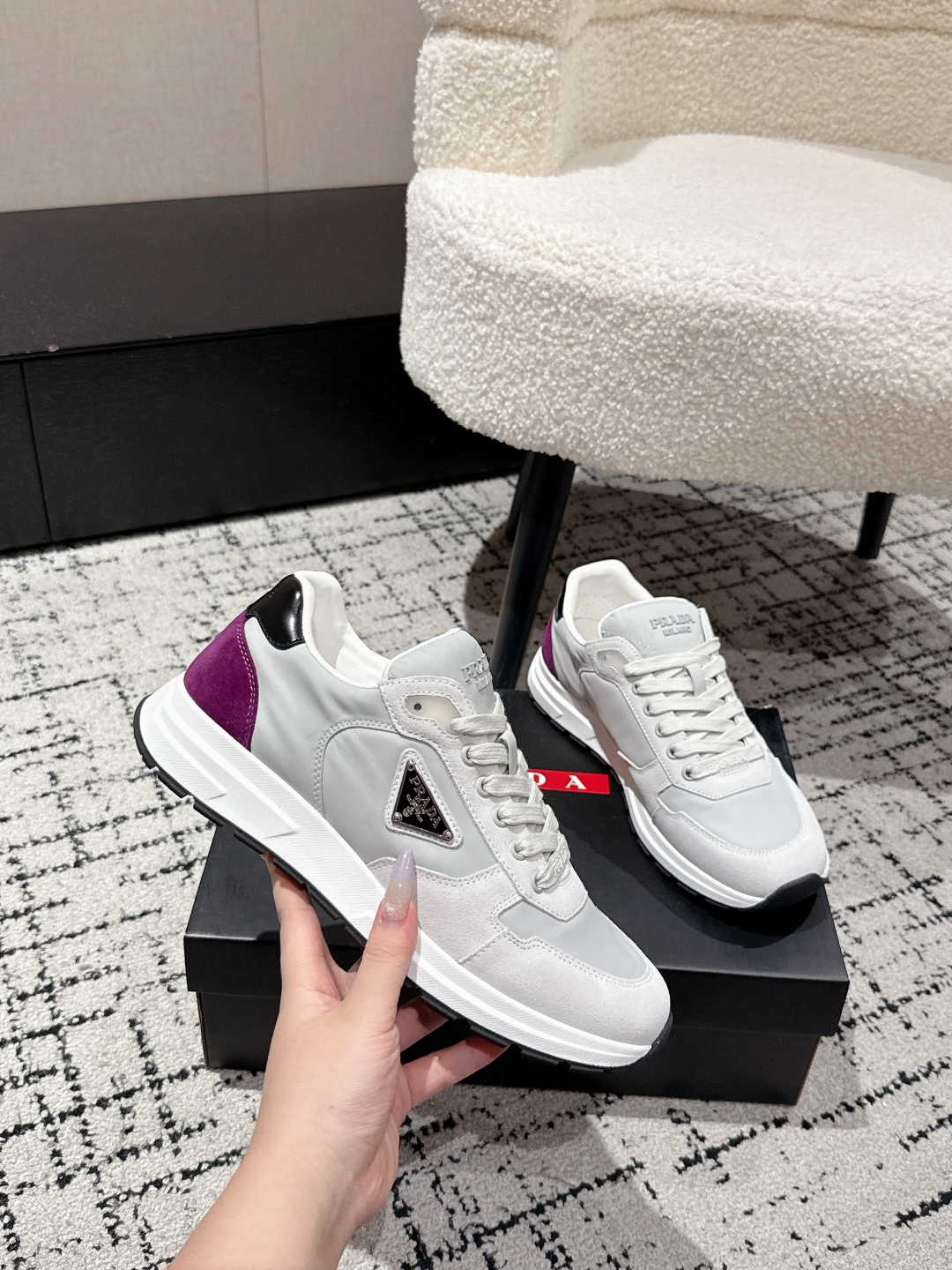 Prada Prax 2.0 Re-Nylon and suede sneakers