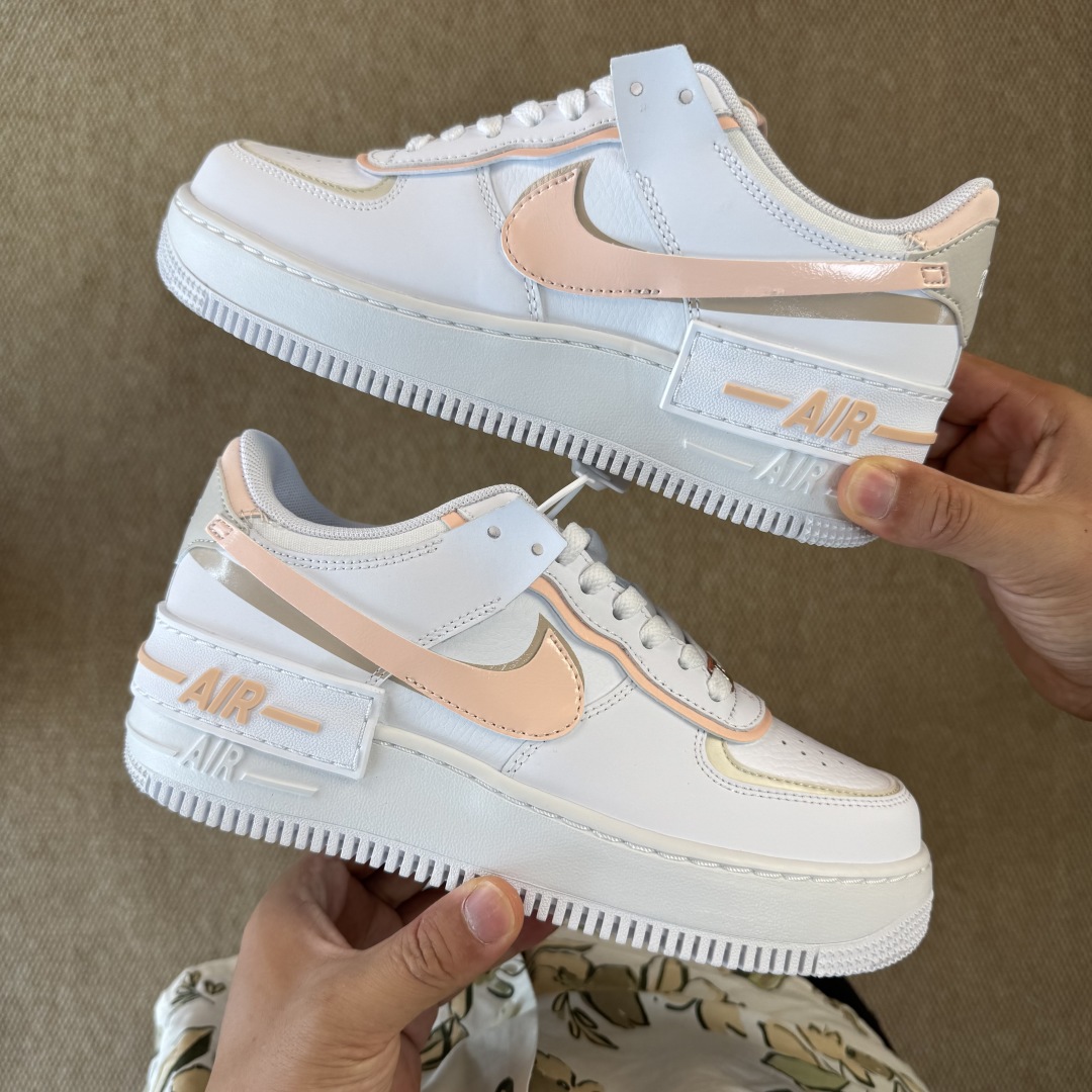 2025 Air Force 1 Low Shadow White Light Orewood Brown Washed Coral CI0919-121