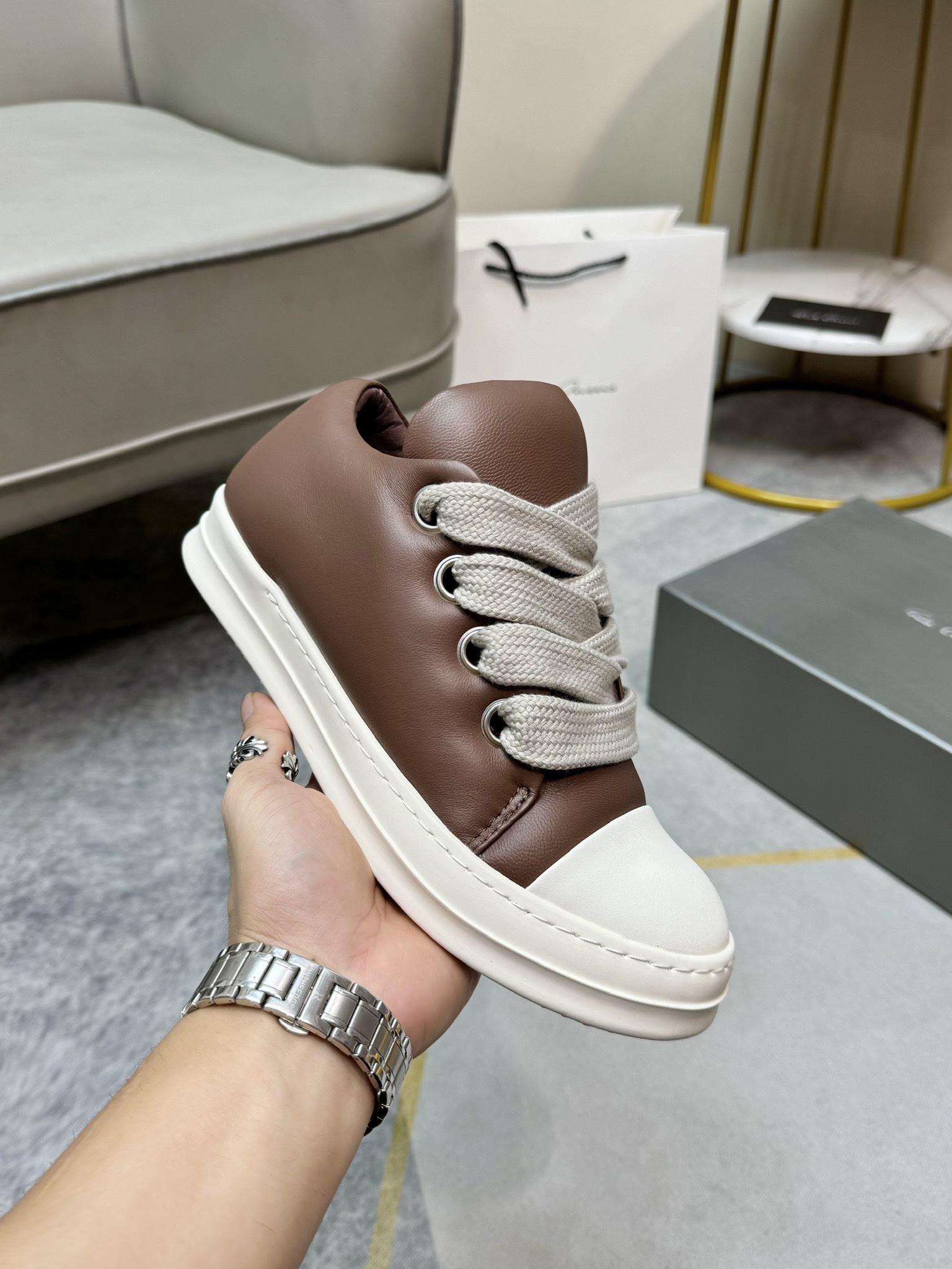 Rick Owens low brown leather