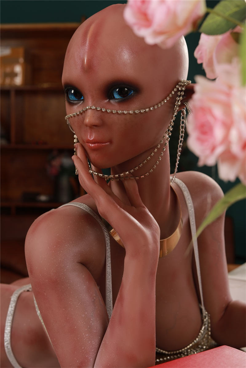 Silicone Realistick Sex Doll - Nell - Big Breasts - 5' - Dark Brown