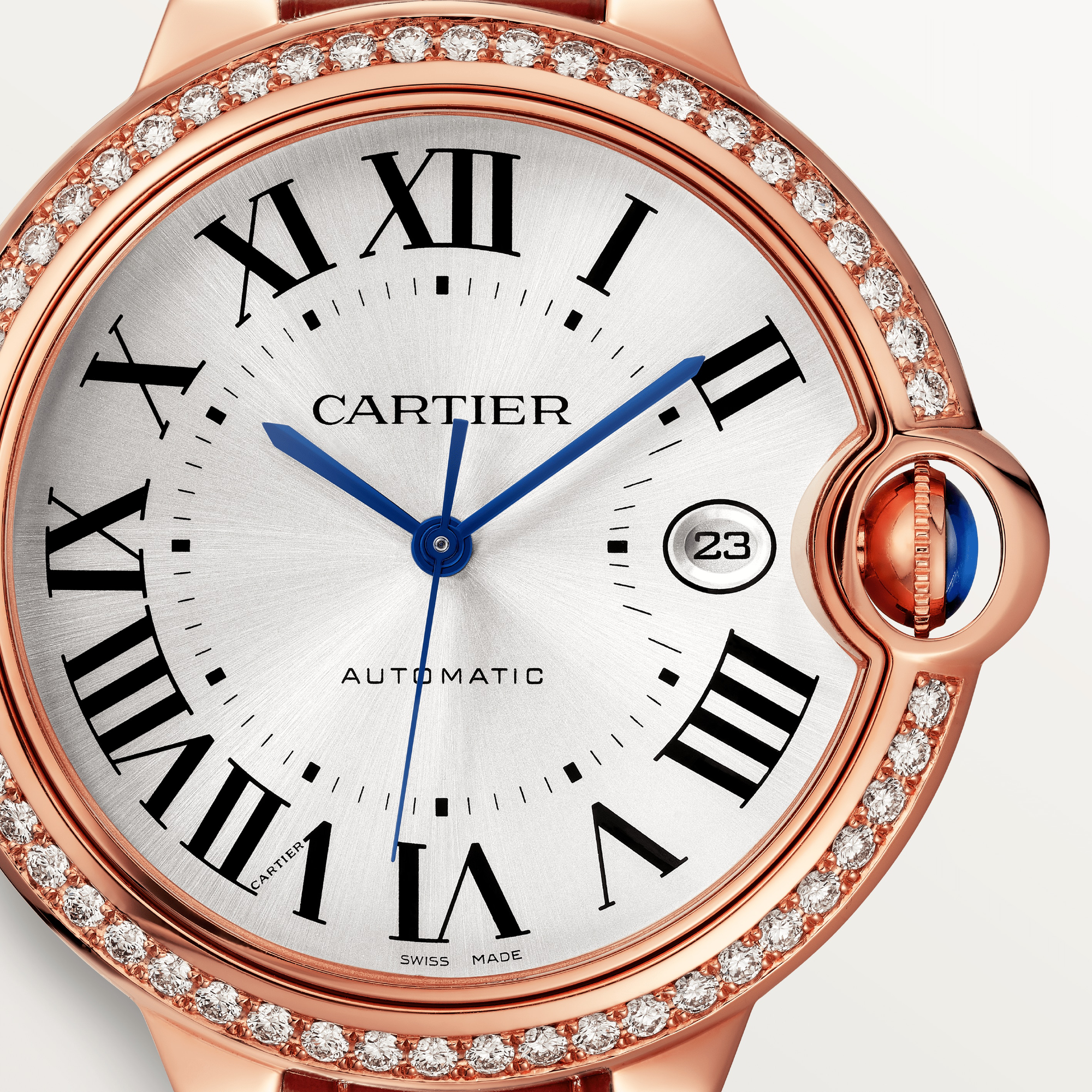 Cartier Ballon Bleu 42mm 18K Rose Gold & Diamonds Lady’s Watch, WJBB0035
