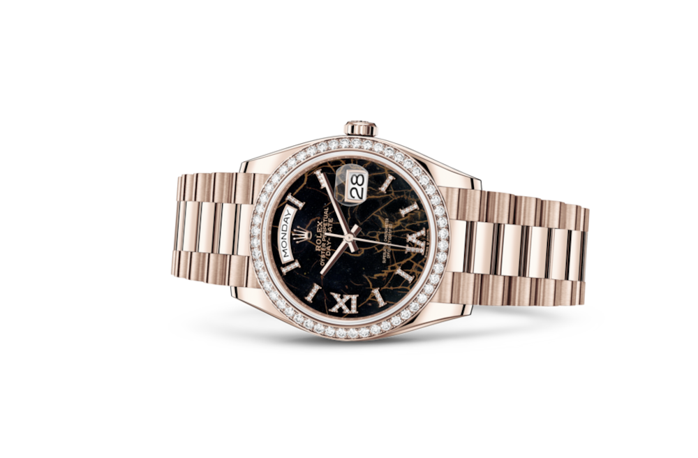LadyRolex DAY-DATE 36 Eisenkiesel Set With Diamonds,128345RBR