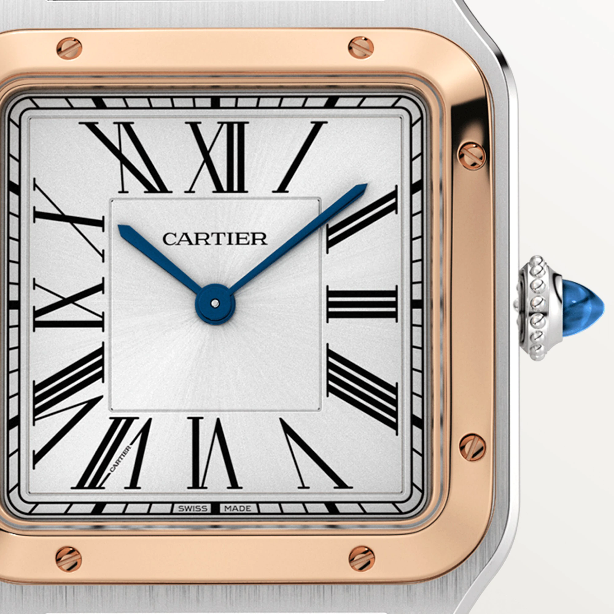 Cartier Santos Stainless Steel & Rose Gold Unisex Watch, W2SA0011