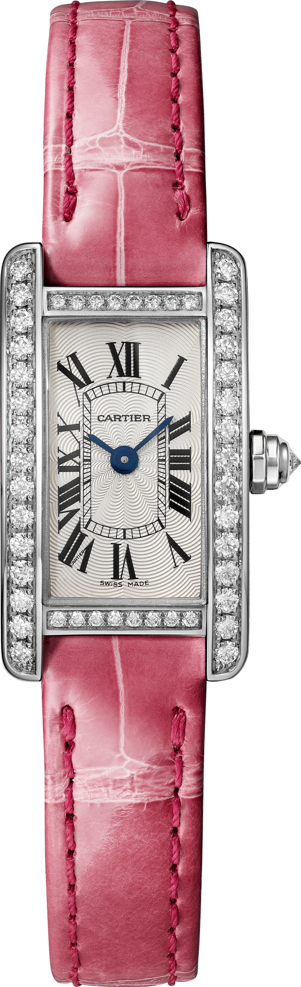 Cartier Tank Américaine Mini Model 18K White Gold & Diamonds Ladies Watch, WJTA0027